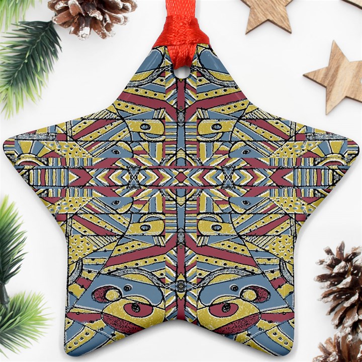 Multicolor Abstract Star Ornament (Two Sides) 