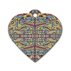 Multicolor Abstract Dog Tag Heart (one Side)