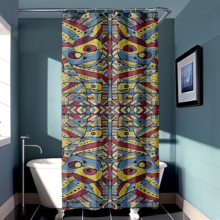 Multicolor Abstract Shower Curtain 36  x 72  (Stall) 