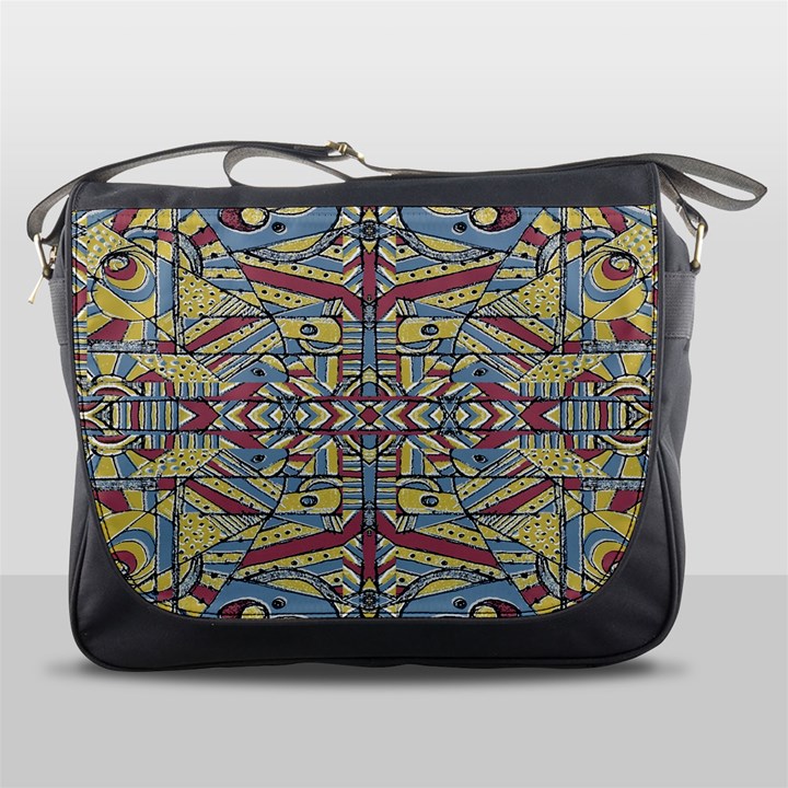 Multicolor Abstract Messenger Bags