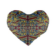 Multicolor Abstract Standard 16  Premium Heart Shape Cushions