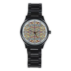 Multicolor Abstract Stainless Steel Round Watch