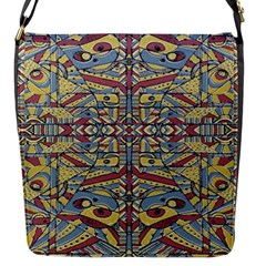 Multicolor Abstract Flap Messenger Bag (s)