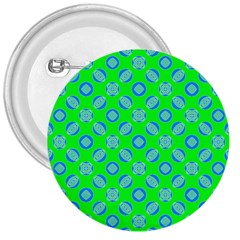 Mod Blue Circles On Bright Green 