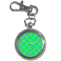 Mod Blue Circles On Bright Green Key Chain Watches