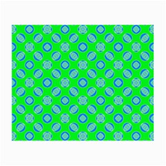 Mod Blue Circles On Bright Green Small Glasses Cloth (2-side) by BrightVibesDesign