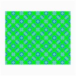 Mod Blue Circles On Bright Green Small Glasses Cloth (2-Side) Front