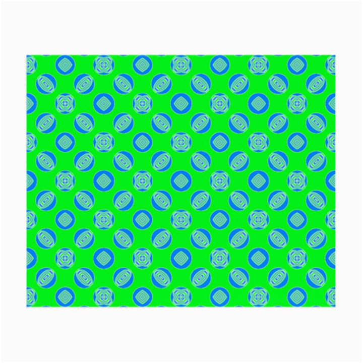 Mod Blue Circles On Bright Green Small Glasses Cloth (2-Side)