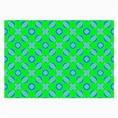 Mod Blue Circles On Bright Green Large Glasses Cloth (2-side)