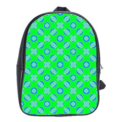 Mod Blue Circles On Bright Green School Bags(large) 