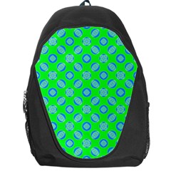 Mod Blue Circles On Bright Green Backpack Bag