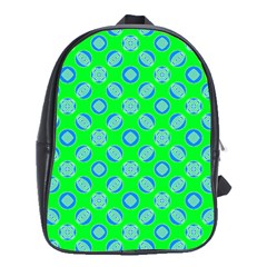 Mod Blue Circles On Bright Green School Bags (xl) 