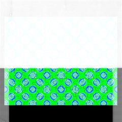 Mod Blue Circles On Bright Green Rectangular Jigsaw Puzzl