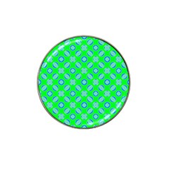 Mod Blue Circles On Bright Green Hat Clip Ball Marker (10 Pack) by BrightVibesDesign