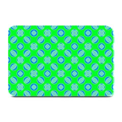 Mod Blue Circles On Bright Green Plate Mats