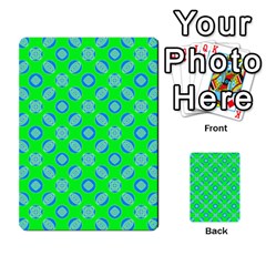 Mod Blue Circles On Bright Green Multi-purpose Cards (rectangle)  by BrightVibesDesign