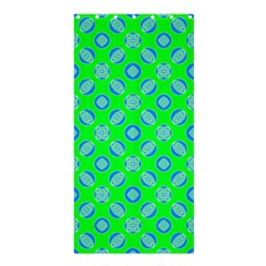 Mod Blue Circles On Bright Green Shower Curtain 36  X 72  (stall)  by BrightVibesDesign