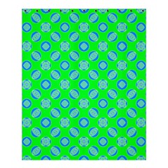 Mod Blue Circles On Bright Green Shower Curtain 60  X 72  (medium)  by BrightVibesDesign