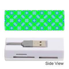 Mod Blue Circles On Bright Green Memory Card Reader (stick)  by BrightVibesDesign