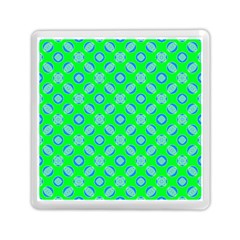 Mod Blue Circles On Bright Green Memory Card Reader (square) 