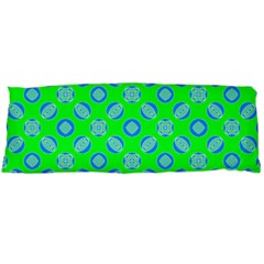 Mod Blue Circles On Bright Green Body Pillow Case (dakimakura)