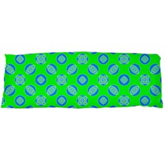 Mod Blue Circles On Bright Green Body Pillow Case Dakimakura (two Sides) by BrightVibesDesign