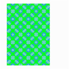 Mod Blue Circles On Bright Green Small Garden Flag (two Sides) by BrightVibesDesign