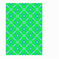 Mod Blue Circles On Bright Green Large Garden Flag (two Sides)