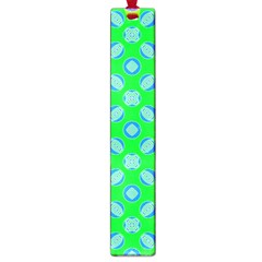 Mod Blue Circles On Bright Green Large Book Marks by BrightVibesDesign