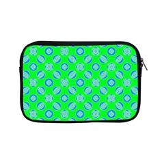 Mod Blue Circles On Bright Green Apple Ipad Mini Zipper Cases