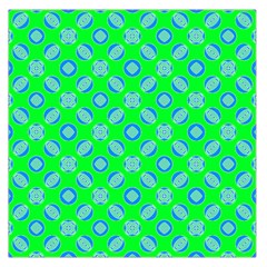 Mod Blue Circles On Bright Green Large Satin Scarf (square)