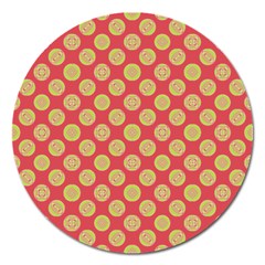 Mod Yellow Circles On Orange 