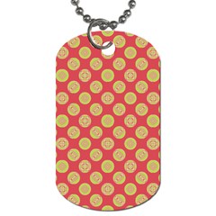 Mod Yellow Circles On Orange Dog Tag (Two Sides)