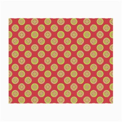 Mod Yellow Circles On Orange Small Glasses Cloth (2-Side)