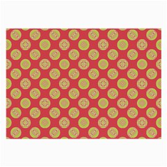 Mod Yellow Circles On Orange Large Glasses Cloth