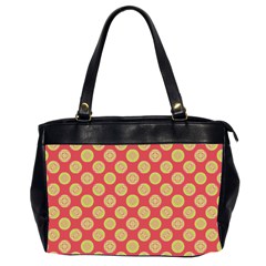 Mod Yellow Circles On Orange Office Handbags (2 Sides) 