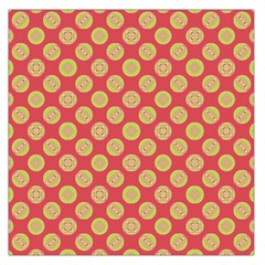 Mod Yellow Circles On Orange Large Satin Scarf (Square)