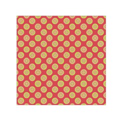 Mod Yellow Circles On Orange Small Satin Scarf (square)