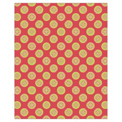 Mod Yellow Circles On Orange Drawstring Bag (Small)