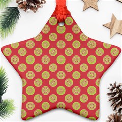 Mod Yellow Circles On Orange Ornament (Star) 