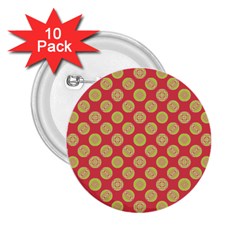 Mod Yellow Circles On Orange 2.25  Buttons (10 pack) 