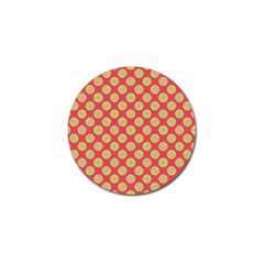 Mod Yellow Circles On Orange Golf Ball Marker