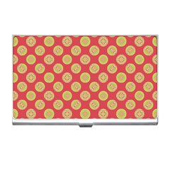 Mod Yellow Circles On Orange Business Card Holders