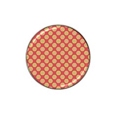 Mod Yellow Circles On Orange Hat Clip Ball Marker