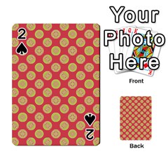 Mod Yellow Circles On Orange Playing Cards 54 Designs  by BrightVibesDesign