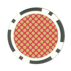 Mod Yellow Circles On Orange Poker Chip Card Guards