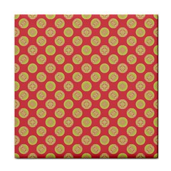 Mod Yellow Circles On Orange Face Towel by BrightVibesDesign