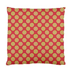 Mod Yellow Circles On Orange Standard Cushion Case (Two Sides)