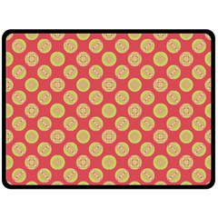 Mod Yellow Circles On Orange Fleece Blanket (large)  by BrightVibesDesign