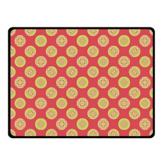 Mod Yellow Circles On Orange Fleece Blanket (small)